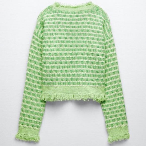Zara Frayed Knit Tweed Sweater - Picture 3 of 6